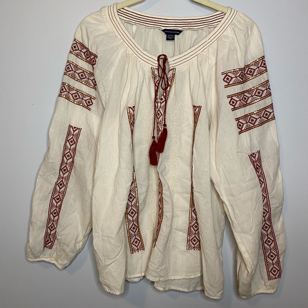 American Eagle embroidered tunic top
